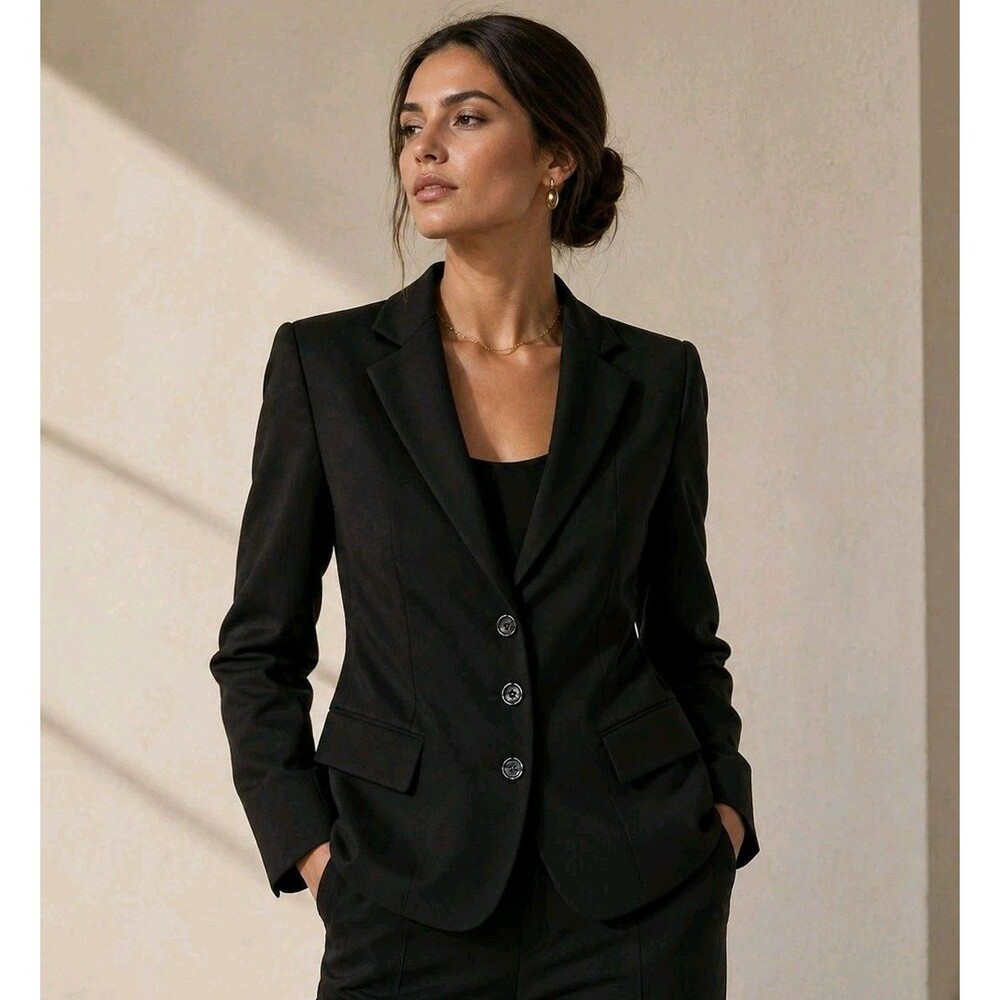 Joseph Black Wool Blazer Women's Size 40 FR (US 8) Tailored Career Jacket